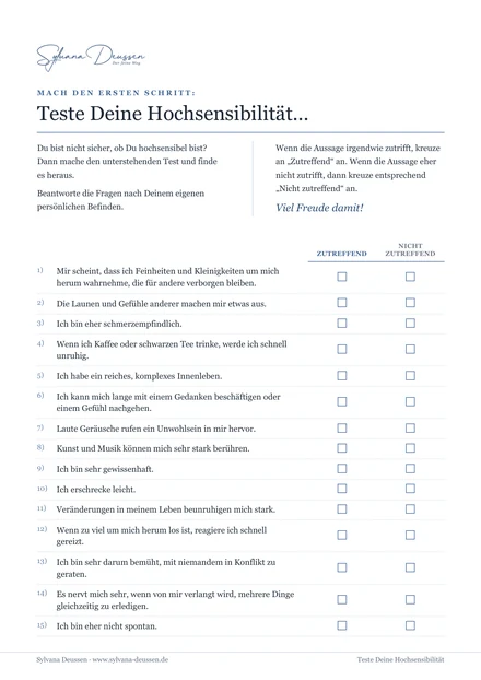Vorschau des Hochsensibel-Tests